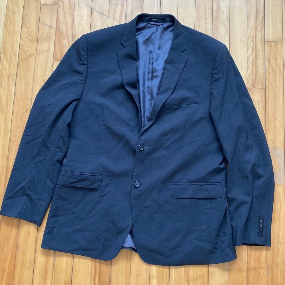 LAUREN RALPH LAUREN Slim Fit Suit Jacket Blazer Mens Dark Gray 46L Black Label